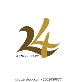 24 Logo, 24th Anniversary Logo, 24 birthday,  Vector Template Design element for birthday, invitation, wedding, jubilee and greeting card illustration.