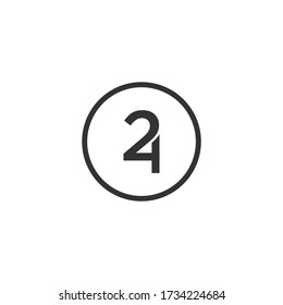 24 logo with smart, geometric and memorable.