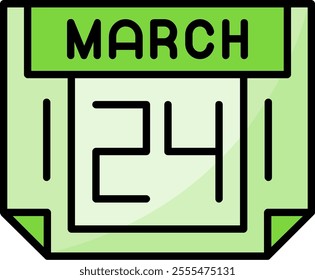 24 March Filled Style Icon Design