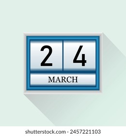 24 March Vector flat daily calendar icon Date and month