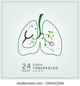 24 Mart Dünya Tüberküloz Günü. Translate: World Tuberculosis Day, vector illustration.