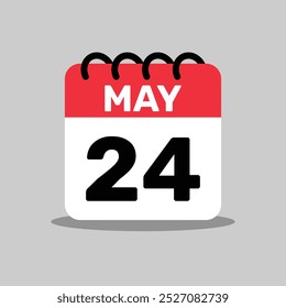 24 May Icon calendar day of the month, vector illustration design.