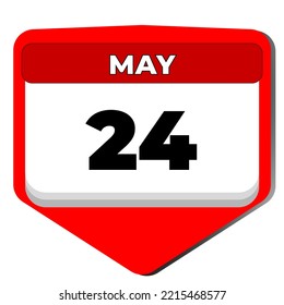 24 May vector icon calendar day. 24 date of May. Twenty fourth day of May. 24th date number. 24 day calendar. Twenty four date. Ecuador Battle Pichincha, Aviation Maintenance Technician