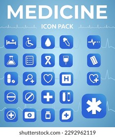 Paquete de iconos de vectores de medicamentos