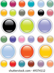 24 mega color glossy buttons. vector