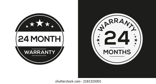 (24 months warranty) seal stamp, vector label.