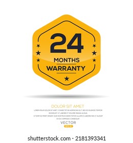 (24 Months Warranty) Seal Stamp, Vector Label.