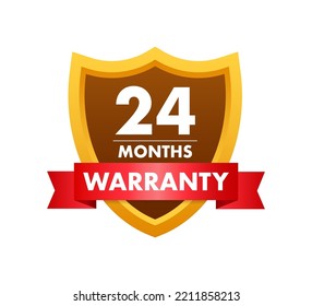 24 months warranty. Support service icon vector stock illustration