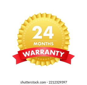 24 months warranty. Support service icon vector stock illustration