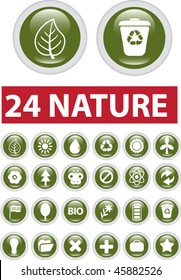 24 botones de naturaleza. vector