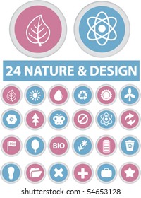 24 nature & design glossy buttons. vector