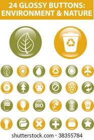 24 nature glossy buttons. vector