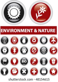 24 nature glossy buttons. vector