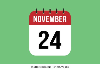 24 November Calendar. November Calendar Vector Illustration.