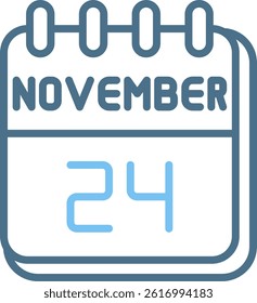 24 November Line Two Colour Icon