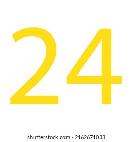 24 NUMBER SIMPLE CLIP ART VECTOR ILLUSTRATION