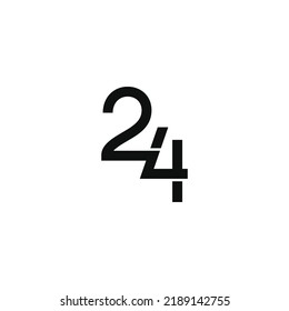 24 Number Twenty Four Minimal Logo Stock Vector (Royalty Free ...