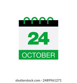 24 october calendar date icon vector eps