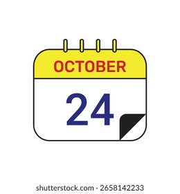 24 october calendar icon vector illustration design