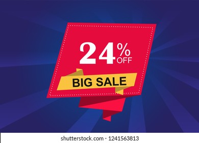 24% off discount promotion sale,  sale promo marketing.