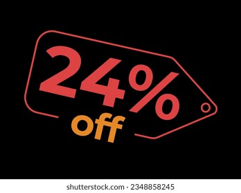 24% off. Sale and discount labels. Discount price icon. %Off. percent sales. Vector Illustration. Image for sale, image for promotion. Im