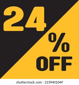 Up To 24% Off Special Offer sale sticker black and gold, vector illustration