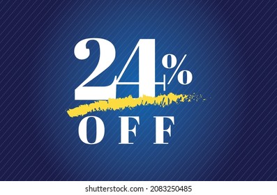 24% fuera de la etiqueta 24% de descuento venta de viernes negro carta blanca fondo de gradiente azul