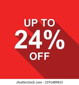 hasta un 24% de texto en blanco sobre fondo rojo