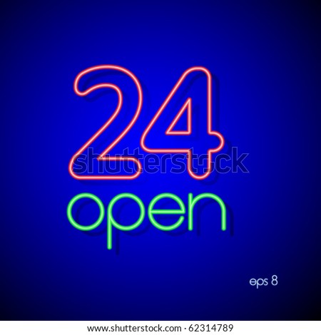 24  open. Vector illustration. Eps 8.