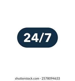 24 per 7 Sign Vector Template