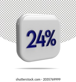 Representación 3D de 24 %, transparente