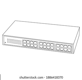 24 port switch vector or icon  RJ45