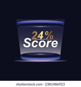 24% Score Sign Designed to catch the  and illustration  combination in blue Vector illustration background design.