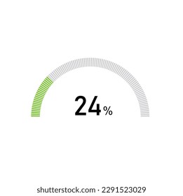 24% semicircle percentage diagrams, 24 Percentage ready to use for web design, infographic or business.