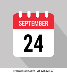 24 september calendar icon design object vector