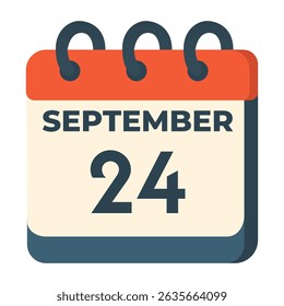 24 September calendar vector on white background
Vector calendar with date