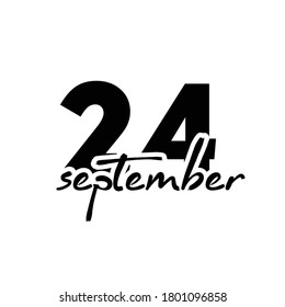 24 September Date Text - Autumn Agenda Label
