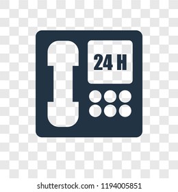 24 Service vector icon isolated on transparent background, 24 Service transparency logo concept