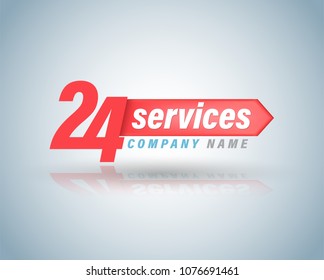 24 services symbol vector illustration.