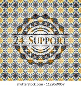24 Support arabesque emblem background. arabic decoration.