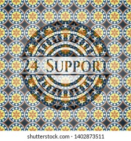 24 Support arabic emblem background. Arabesque decoration.