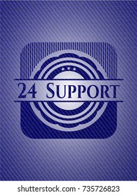 24 Support badge with jean texture