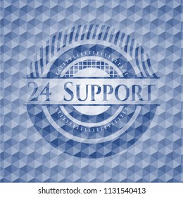 24 Support blue hexagon emblem.