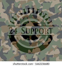 24 Support camouflage emblem. Vector Illustration. Detailed.