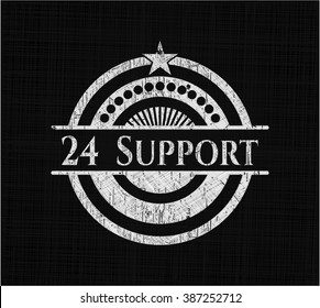 24 Support chalk emblem written on a blackboard