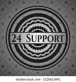 24 Support dark badge. Vector Illustration. Detailed. 