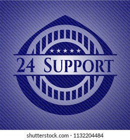 24 Support emblem with denim texture