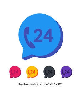 24 support icon, sign in different colors