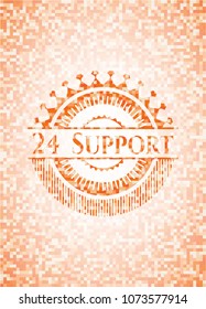  24 Support orange mosaic emblem