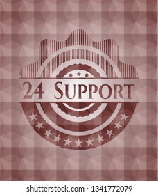 24 Support red seamless geometric badge.